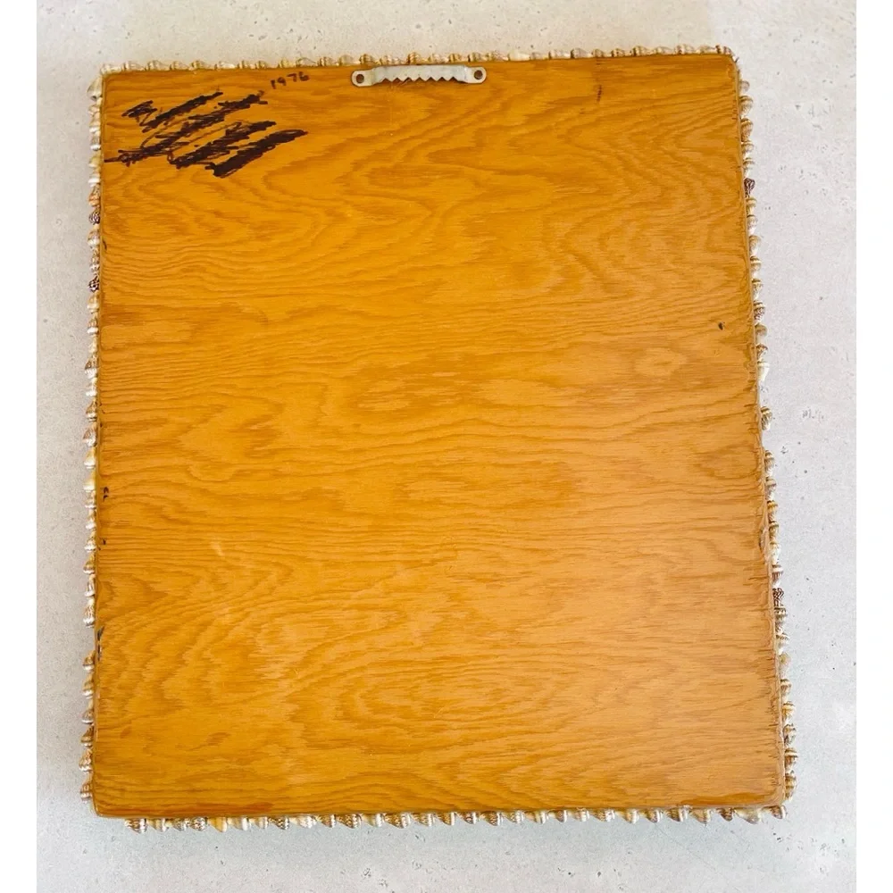 Vintage Handmade Rectangular Seashell Shell Mirror Mermaid Beachy Nautical Decor
